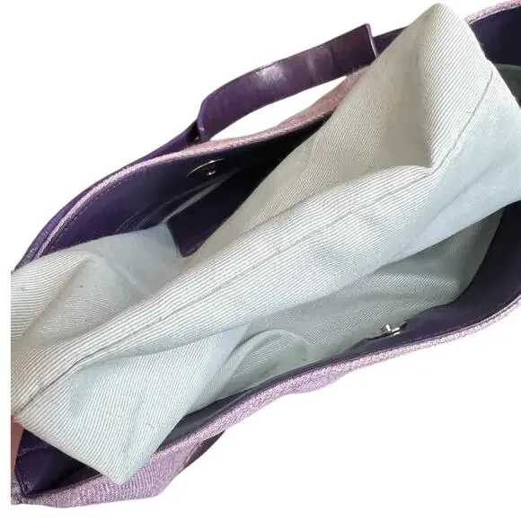 Rare Vintage Y2K Coach 8146 Purple Herringbone Hobo Bag & Silk Scarf Bundle - Picture 10 of 10